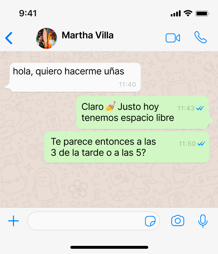 Vista previa de conversación de WhatsApp