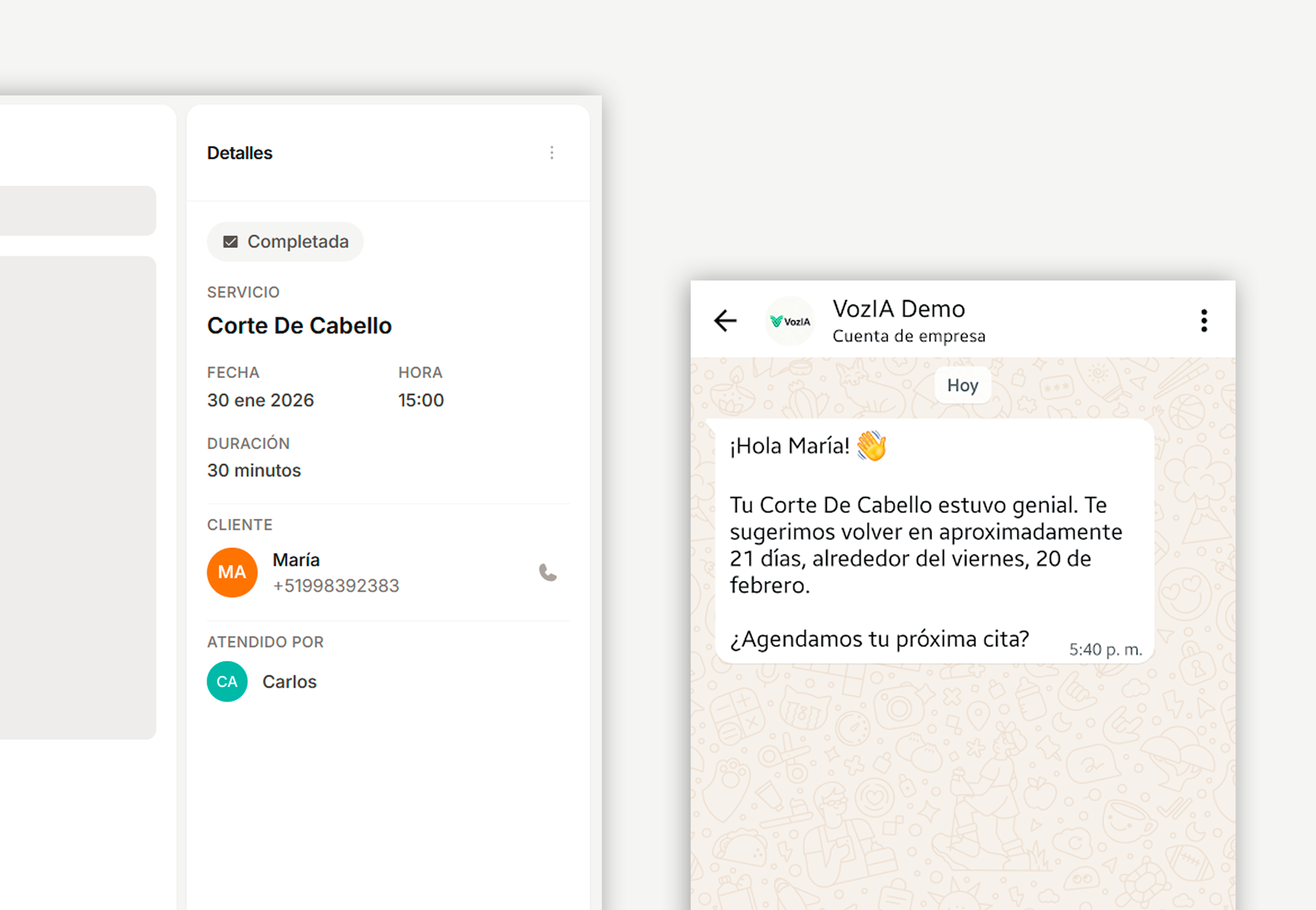 "¿Te agendo en 6 semanas?"