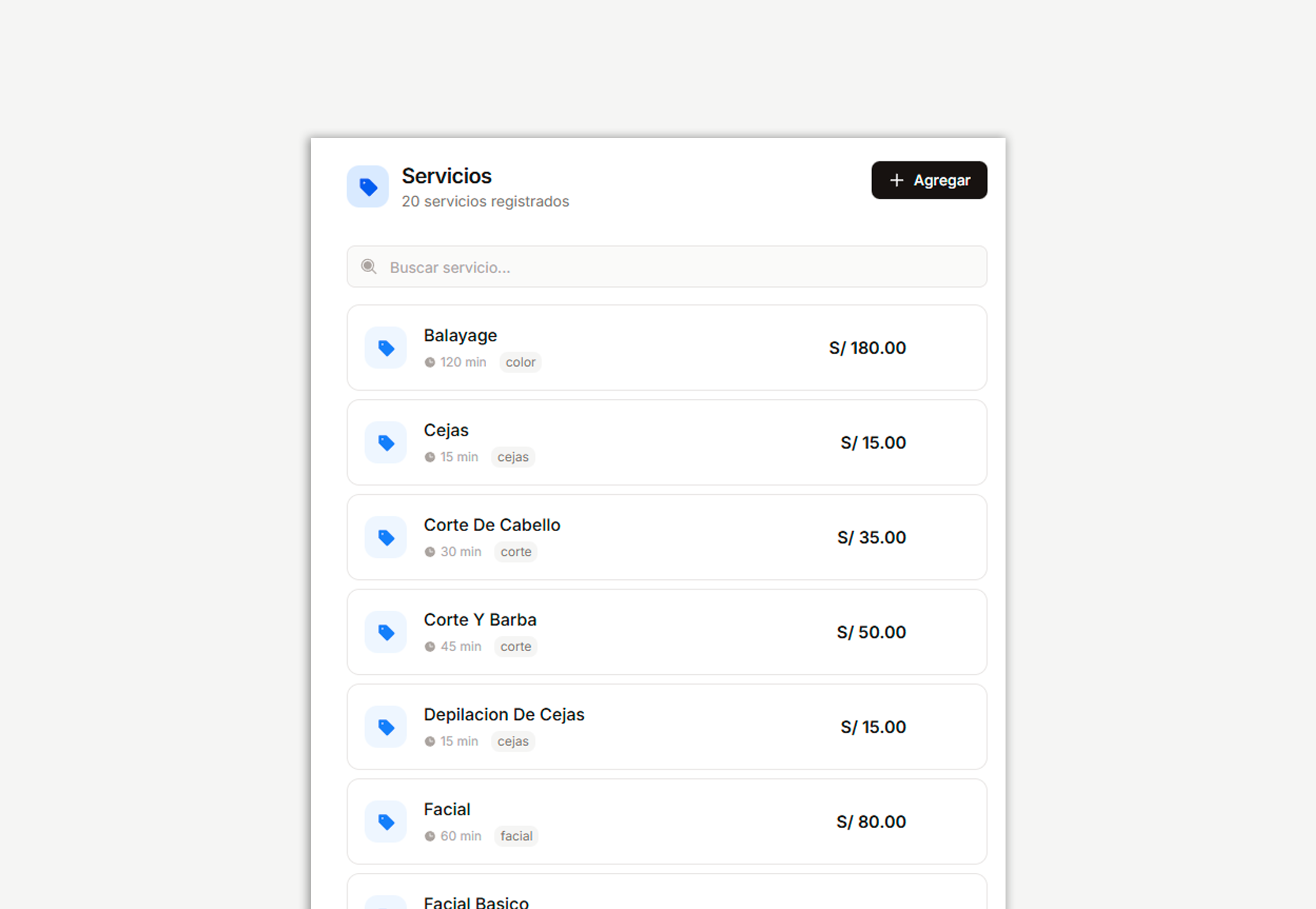 Catálogo de servicios